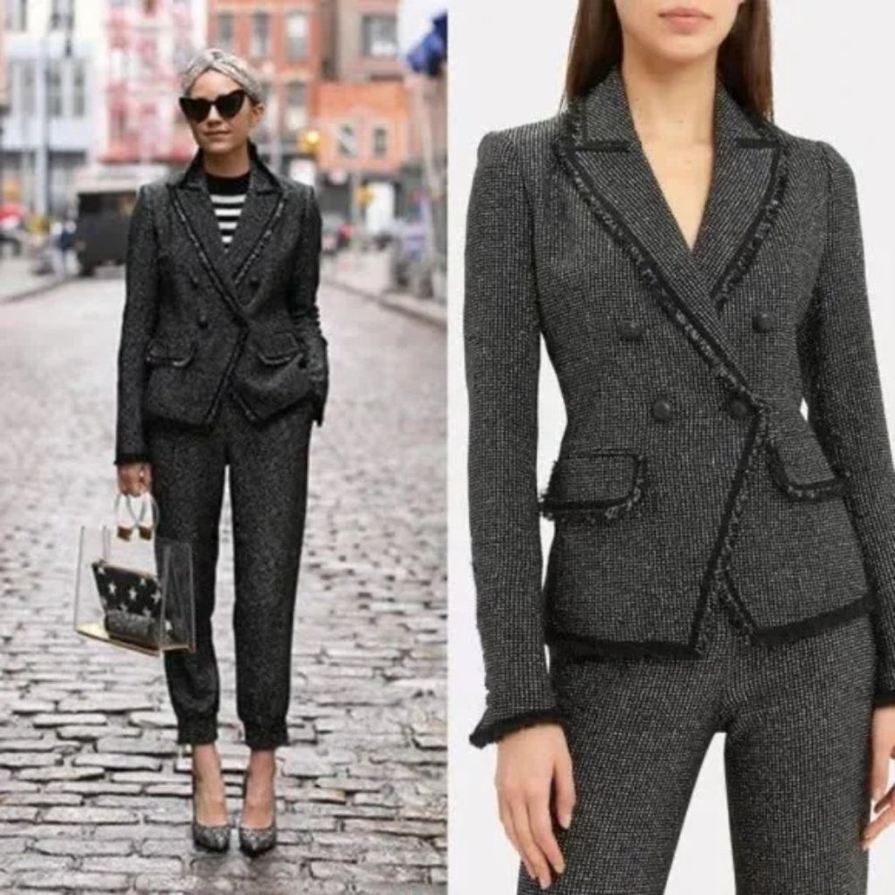 Veronica Beard Frisco Black Tweed Blazer Jacket - Size 6